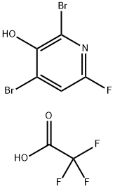 2,4-dibromo-6-fluoropyridin-3-ol, trifluoroacetic acid 结构式