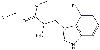 methyl 2-amino-3-(4-bromo-1H-indol-3-yl)propanoate hydrochloride 结构式