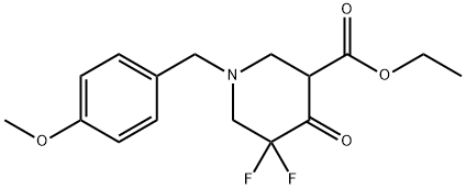 ethyl 5,5-difluoro-1-(4-methoxybenzyl)-4-oxopiperidine-3-carboxylate 结构式