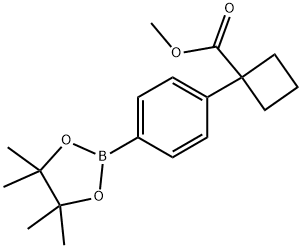 1-[4-(4,4,5,5-四甲基-1,3,2-二氧杂硼杂环戊烷-2-基)苯基]环丁烷-1-羧酸甲酯 结构式
