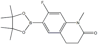 7-氟-1-甲基-6-(4,4,5,5-四甲基-1,3,2-二氧硼杂环戊烷-2-基)-3,4-二氢喹啉-2(1H)-酮 结构式