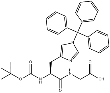 叔丁氧羰基-组氨酸(三苯甲基)-甘氨酸 结构式