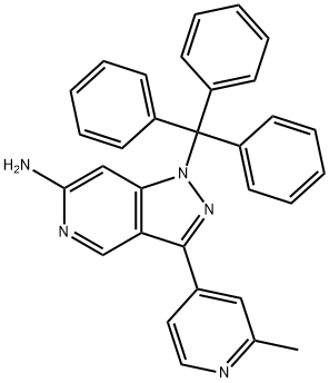 3-(2-甲基吡啶-4-基)-1-三苯甲基-1H-吡唑并[4,3-C]吡啶-6-胺 结构式