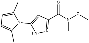 3-(2,5-dimethyl-1H-pyrrol-1-yl)-N-methoxy-N-methyl-1H-pyrazole-5-carboxamide 结构式