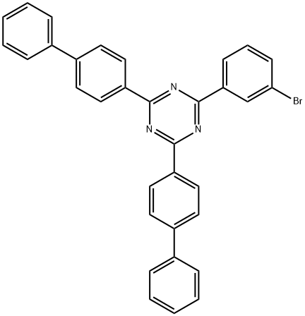 2,4-二([1,1'-联苯] -4-基)-6-(3-溴苯基)-1,3,5-三嗪 结构式