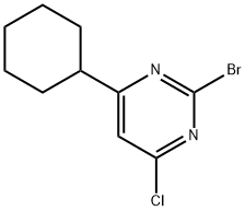 2-Bromo-4-chloro-6-(cyclohexyl)pyrimidine 结构式