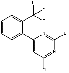 2-Bromo-4-chloro-6-(2-trifluoromethylphenyl)pyrimidine 结构式