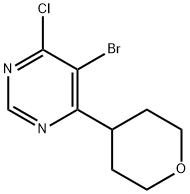 4-Chloro-5-bromo-6-(4-tetrahydropyranyl)pyrimidine 结构式