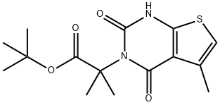 tert-butyl 2-methyl-2-(5-methyl-2,4-dioxo-1,4-dihydrothieno[2,3-d]pyrimidin-3(2H)-yl)propanoate 结构式