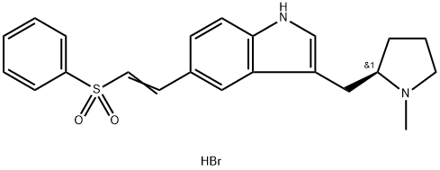 (R)-5-(2-PHENYLSULPHONYLETHENYL)-3-(N-甲基吡咯烷-2-基-甲基)-1H-吲哚氢溴酸盐 结构式