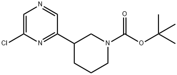 2-Chloro-6-(N-Boc-piperidin-3-yl)pyrazine 结构式