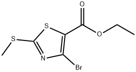 4-溴-2-甲硫基噻唑-5-羧酸乙酯 结构式