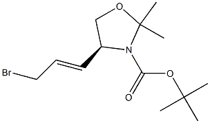 (4S)-4-[((E)-3--3-溴丙-1-烯基]-2,2-二甲基-噁唑烷-3-羧酸叔丁酯 结构式