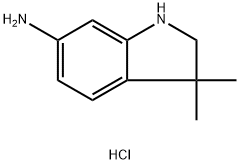 3,3-二甲基吲哚啉-6-胺盐酸盐 结构式