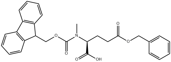 (2S)-5-(benzyloxy)-2-({[(9H-fluoren-9-yl)methoxy]carbonyl}(methyl)amino)-5-oxopentanoic acid 结构式