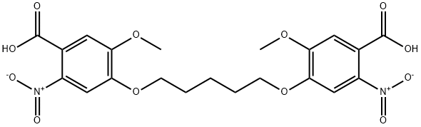 4-[5-(4-CARBOXY-2-METHOXY-5-NITROPHENOXY)PENTOXY]-5-METHOXY-2-NITROBENZOIC ACID 结构式