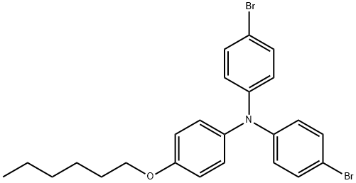 4,4'-二溴-4''-(己氧基)三苯胺 结构式