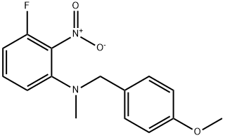 3-氟-N-(4-甲氧基苄基)-N-甲基-2-硝基苯胺 结构式