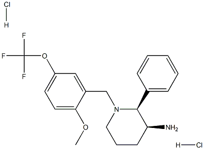 (2S,3S)-N-[[2-Methoxy-5-(trifluoromethoxy)phenyl]methyl]-2-phenyl-3-piperidinamine dihydrochloride 结构式