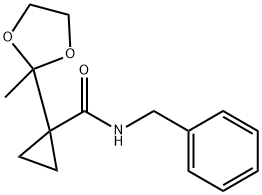 N-苄基-1-(2-甲基-1,3-二氧戊环-2-基)环丙烷-1-甲酰胺 结构式