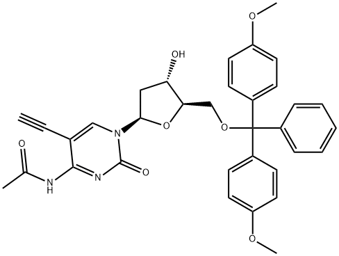 N4-Acetyl-5'-O-(4,4'-dimethoxytrityl)-5-ethynyl-2'-deoxycytidine 结构式