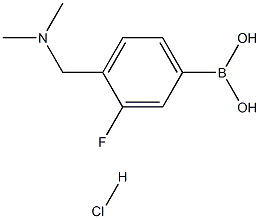 {4-[(二甲氨基)甲基]-3-氟苯基}硼酸盐酸 结构式