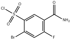 2-溴-5-甲酰胺-4-氟苯-1-磺酰氯 结构式