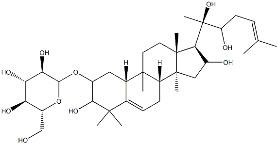 2Β-葡萄糖氧基-3,16,20,22--四羟基-9-甲基-19-失羊毛甾烷-5,24-二烯 结构式