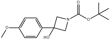 tert-butyl 3-hydroxy-3-(4-methoxyphenyl)azetidine-1-carboxylate 结构式