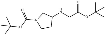 tert-butyl 3-{[2-(tert-butoxy)-2-oxoethyl]amino}pyrrolidine-1-carboxylate 结构式