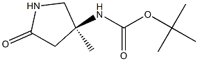 tert-butyl (S)-(3-methyl-5-oxopyrrolidin-3-yl)carbamate 结构式