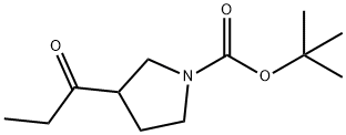 3-PROPIONYL-PYRROLIDINE-1-CARBOXYLIC ACID TERT-BUTYL ESTER 结构式