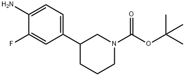 tert-butyl 3-(4-amino-3-fluorophenyl)piperidine-1-carboxylate 结构式