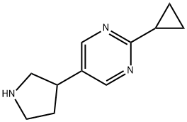 2-cyclopropyl-5-(pyrrolidin-3-yl)pyrimidine 结构式
