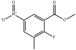 2-氟-3-甲基-5-硝基苯甲酸甲酯 结构式
