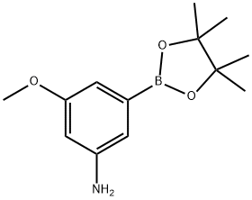 3-甲氧基-5-(4,4,5,5-四甲基-1,3,2-二氧杂硼烷-2-基)苯胺 结构式