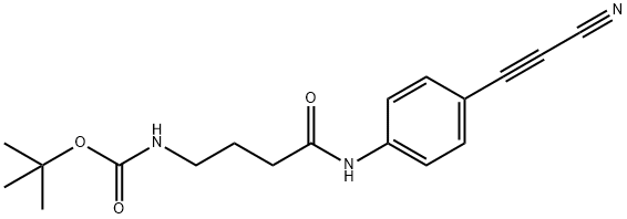 tert-butyl 3-(4-(2-cyanoethynyl)phenylcarbamoyl)propylcarbamate 结构式