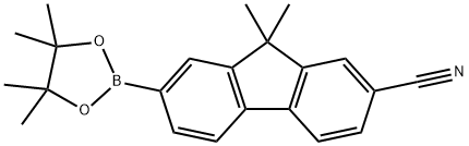 9,9-二甲基-7-(4,4,5,5-四甲基-1,3,2-二氧硼杂环戊烷-2-基)-9H-芴-2-腈 结构式