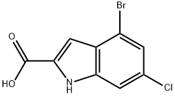 4-溴-6-氯吲哚-2-甲酸 结构式