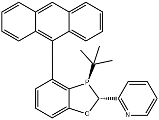 2-((2R,3R)-4-(蒽-9-基)-3-(叔丁基)-2,3-二氢苯并[D][1,3]氧杂磷杂环戊烯-2-基)吡啶 结构式