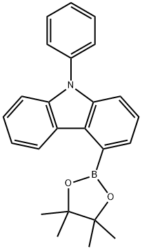 (9-苯基-9H-咔唑-4-基)硼酸频那醇酯 结构式