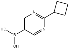 (2-环丁基嘧啶-5-基)硼酸 结构式