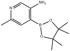 6-甲基-4-(4,4,5,5-四甲基-1,3,2-二氧杂硼烷-2-基)吡啶-3-胺 结构式