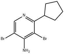 4-Amino-3,5-dibromo-2-(cyclopentyl)pyridine 结构式