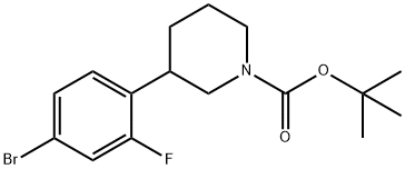 TERT-BUTYL 3-(4-BROMO-2-FLUOROPHENYL)PIPERIDINE-1-CARBOXYLATE 结构式