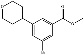 3-BROMO-5-(OXAN-4-YL)BENZOIC ACID METHYL ESTER 结构式