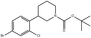 TERT-BUTYL 3-(4-BROMO-2-CHLOROPHENYL)PIPERIDINE-1-CARBOXYLATE 结构式