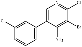 4-Amino-2-chloro-3-bromo-5-(3-chlorophenyl)pyridine 结构式