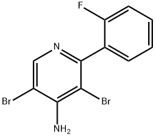 4-Amino-3,5-dibromo-2-(2-fluorophenyl)pyridine 结构式