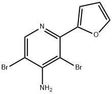 4-Amino-3,5-dibromo-2-(2-furyl)pyridine 结构式